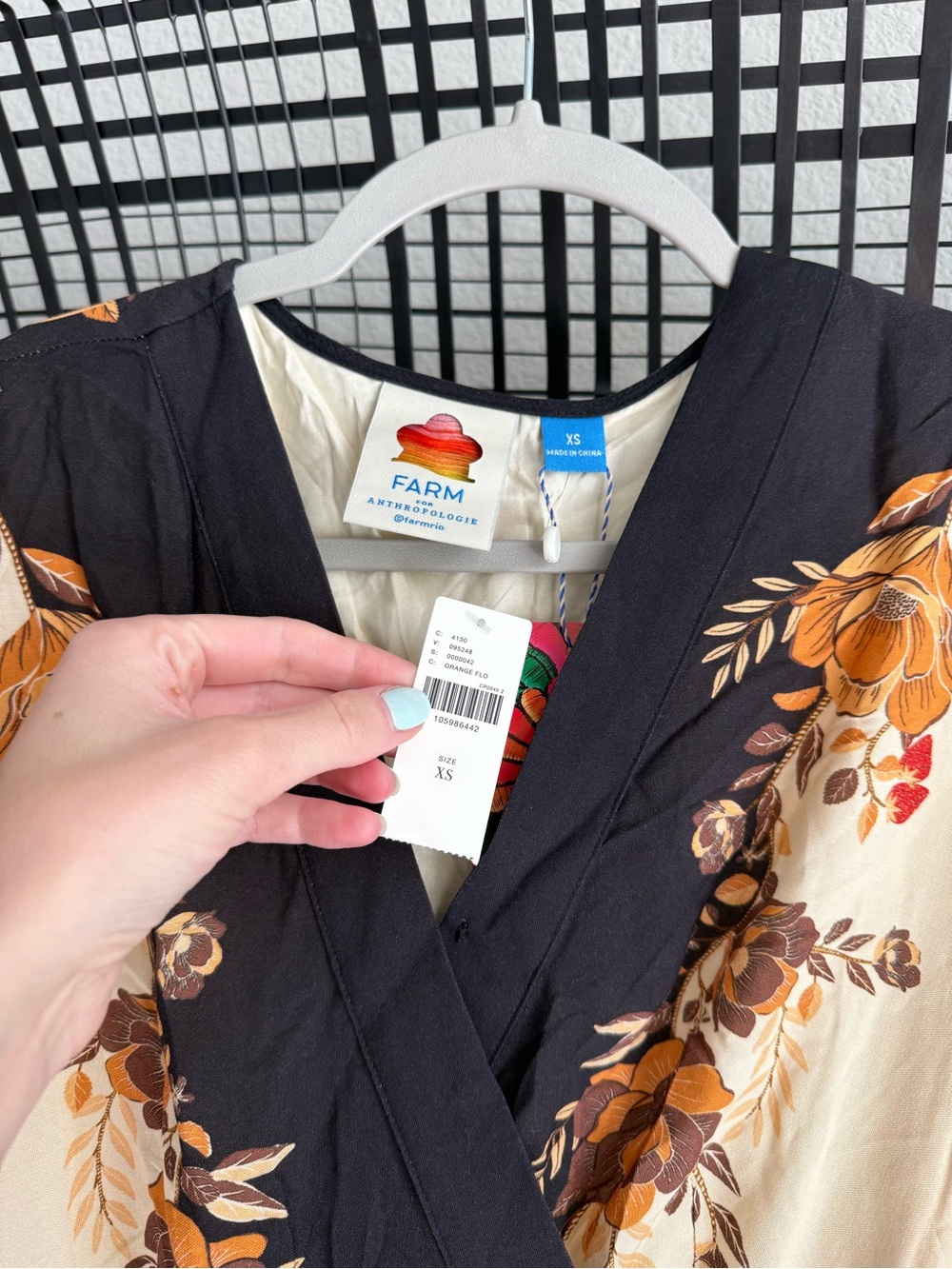 Farm Rio Long-Sleeve Floral Wrap Midi Dress - Picture 6 of 9
